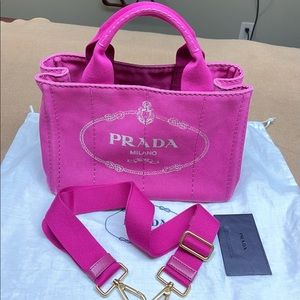 Prada Canapa Shoulder/Crossbody Bag Fuxia PM